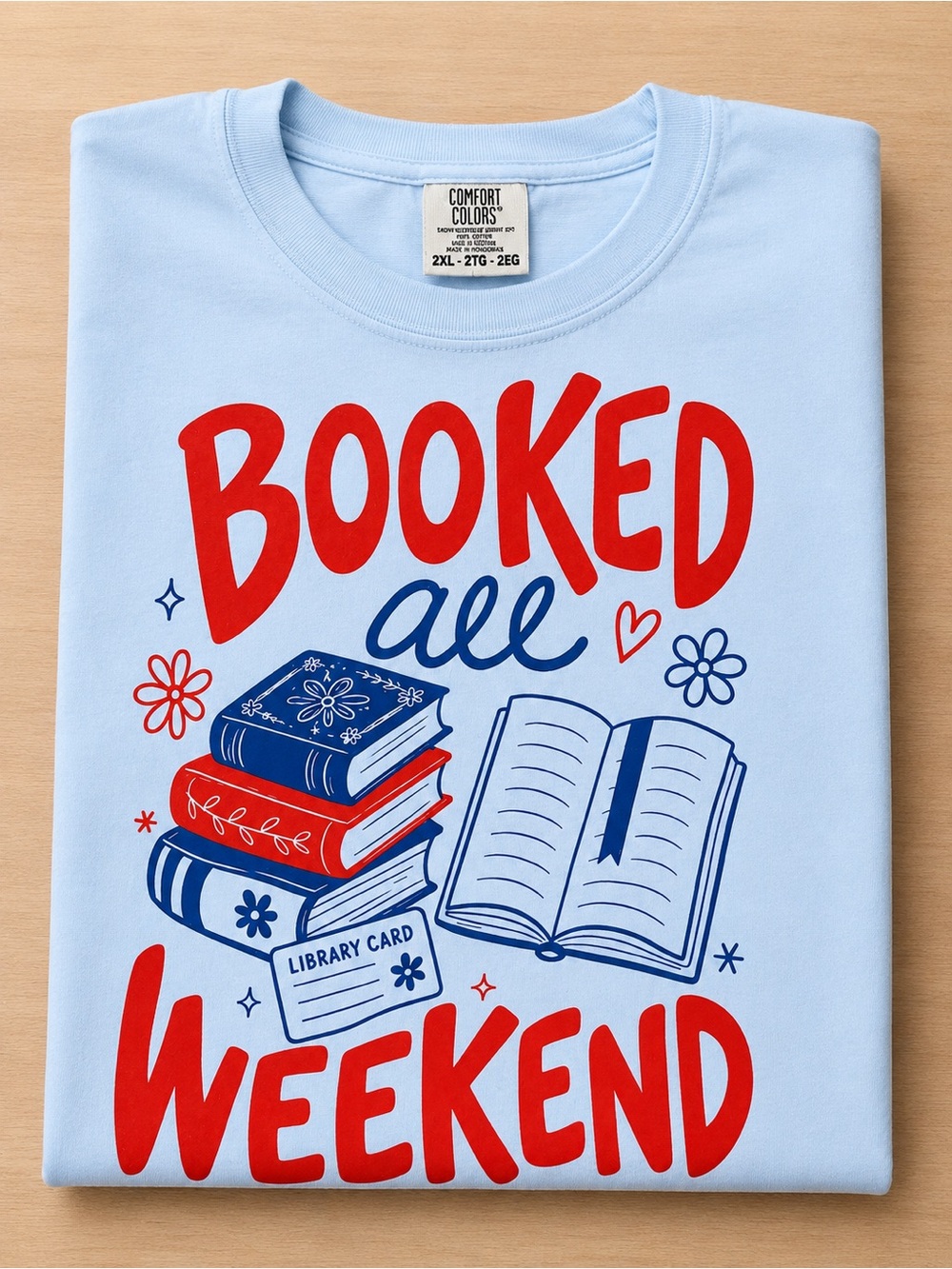 Comfort Colors Kids Light Blue "Booked All Weekend" Graphic Tee